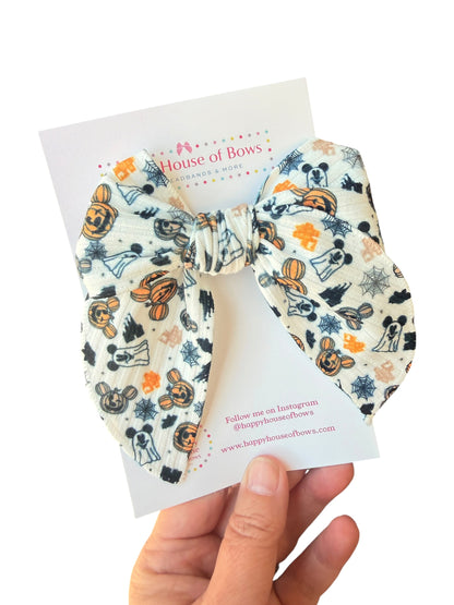 Halloween Mouse Ghost Pumpkin Hair Bows for Girls