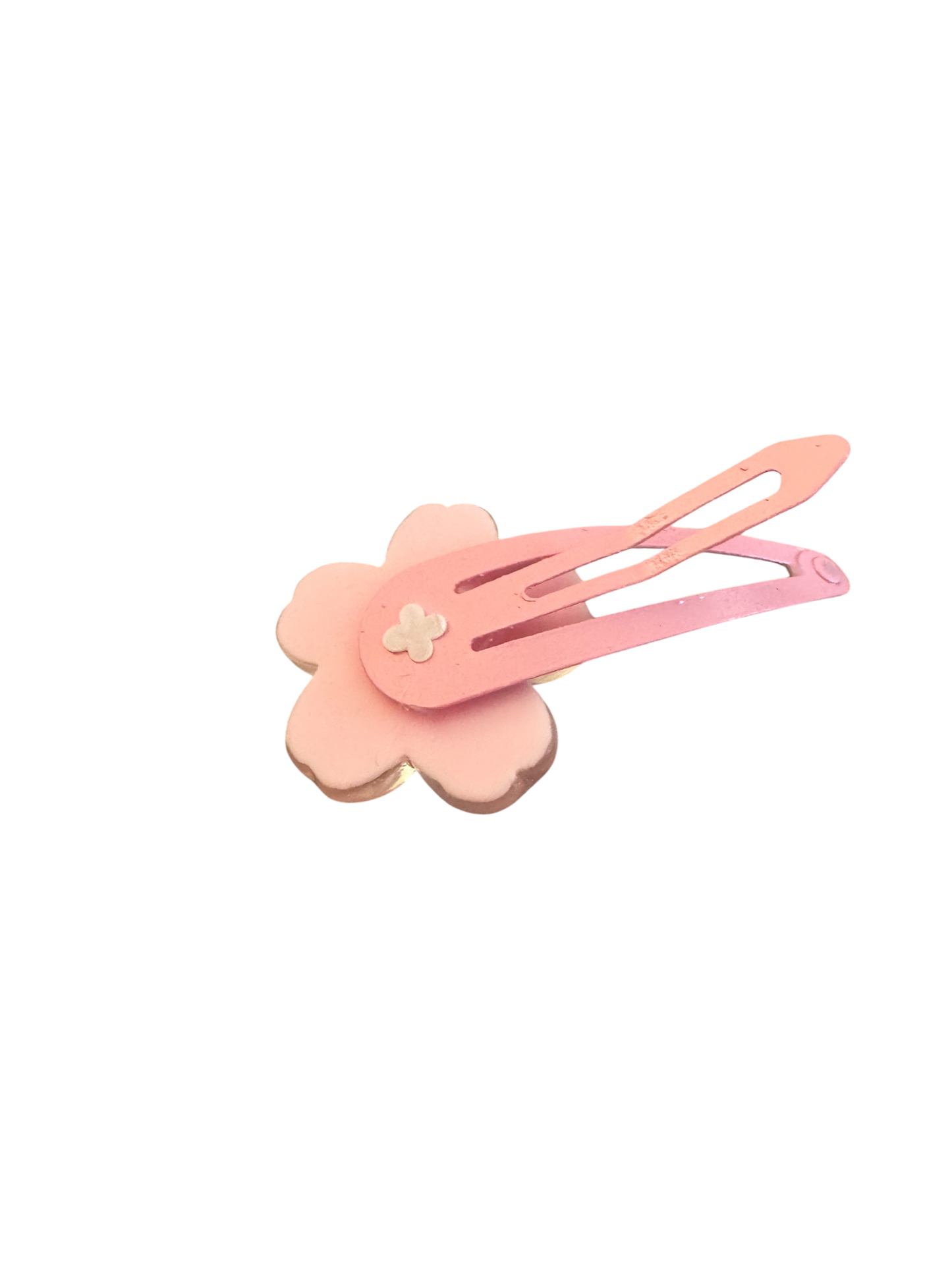 Pink Flower Hair Clips for Toddlers - Baby Girl Snap Clips for Spring