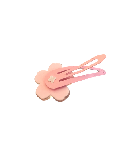 Pink Flower Hair Clips for Toddlers - Baby Girl Snap Clips for Spring