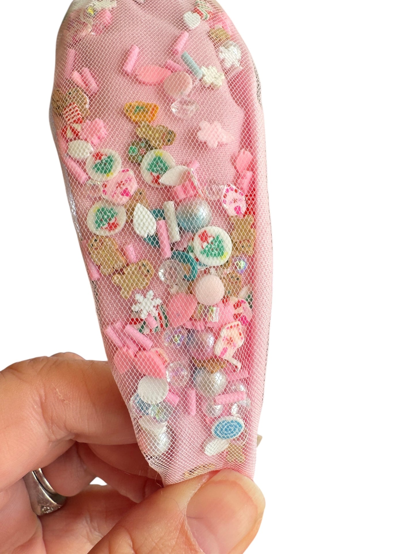 Pink Christmas Shaker Headband - Peppermint Knotted Headband