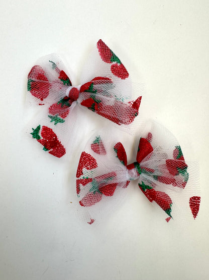 Tulle Strawberry Hair Bows