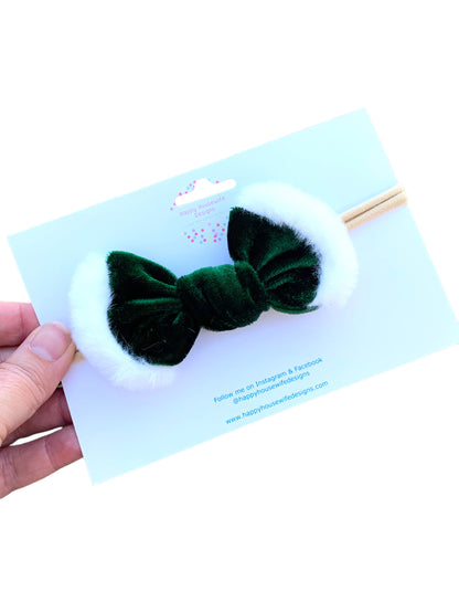 *Green Velvet Santa Hair Bows