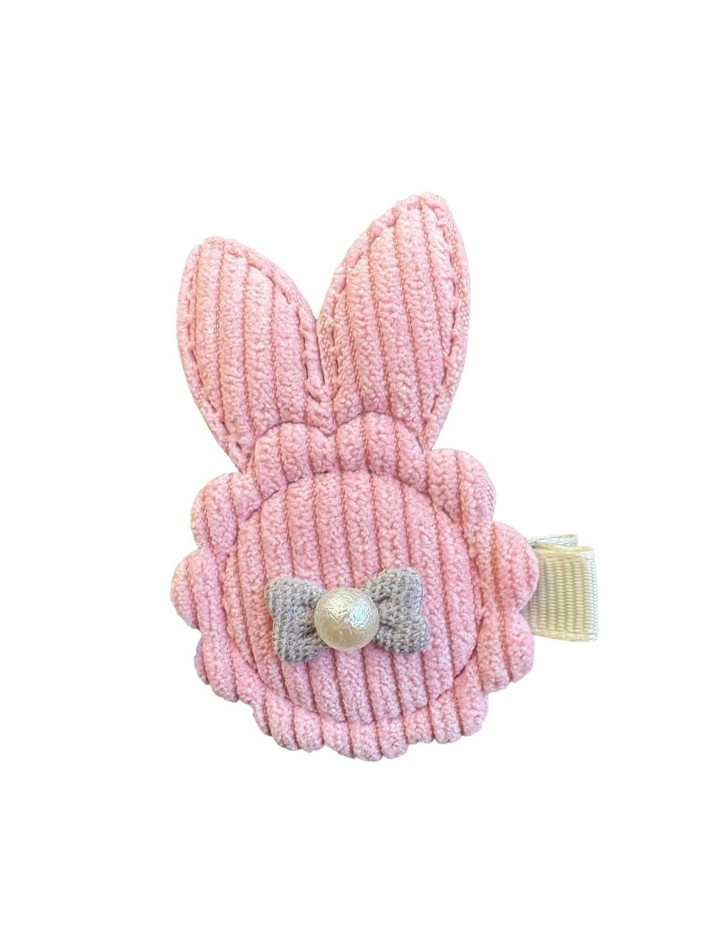 Bunny Hair Clips for Girls - Easter Corduroy Alligator Clips