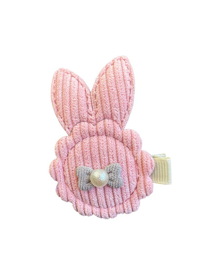 Bunny Hair Clips for Girls - Easter Corduroy Alligator Clips