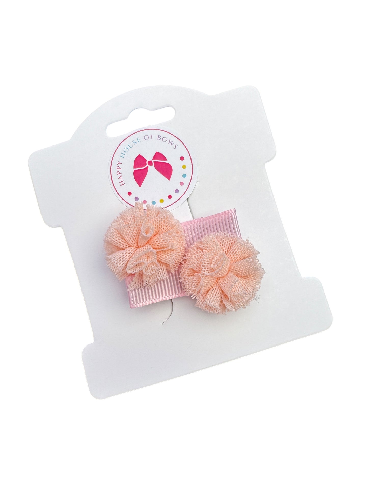 *Mini Pink Linen Baby Clips