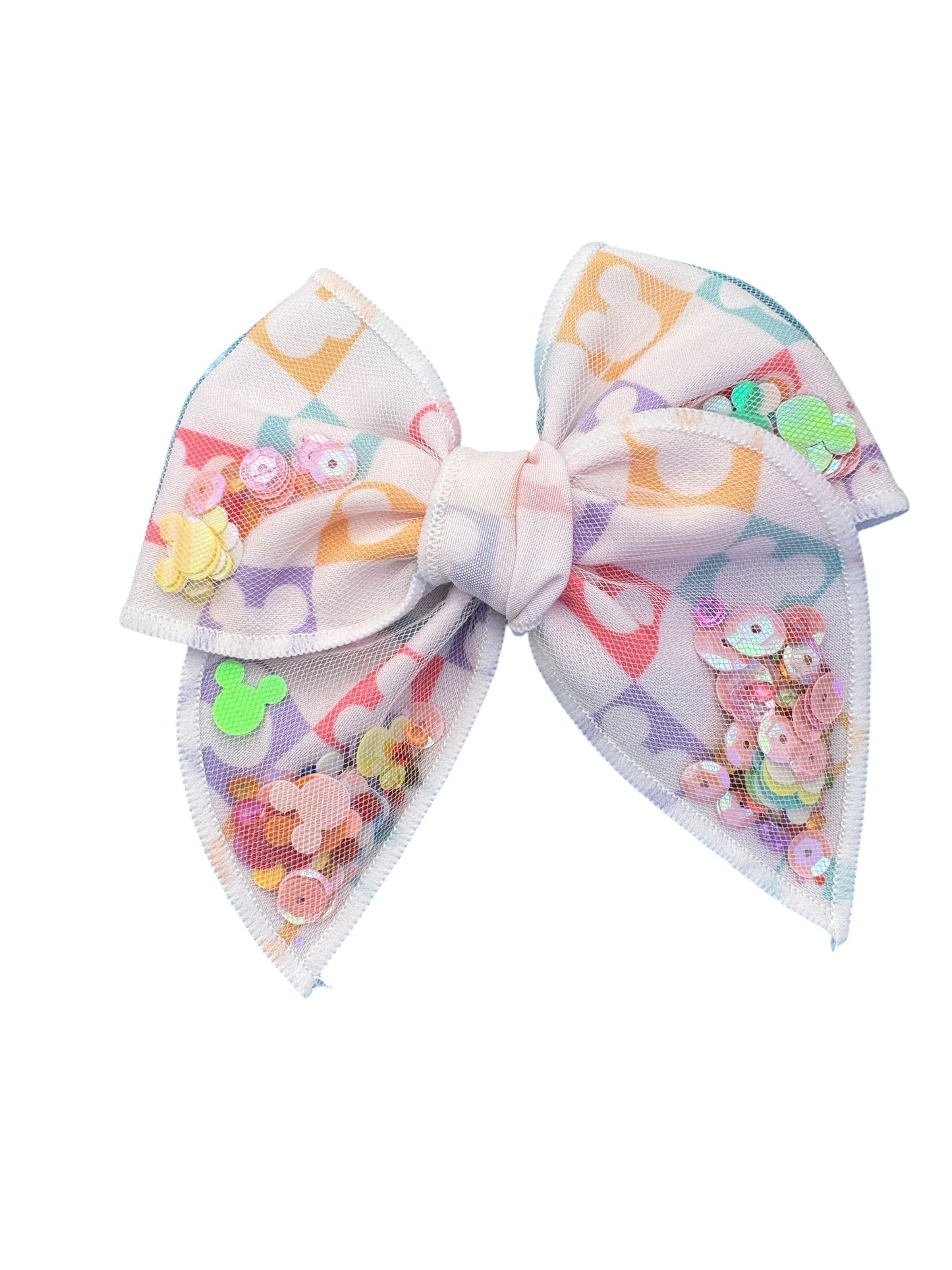 Checkered Mouse Shaker Hair Bow for Girls