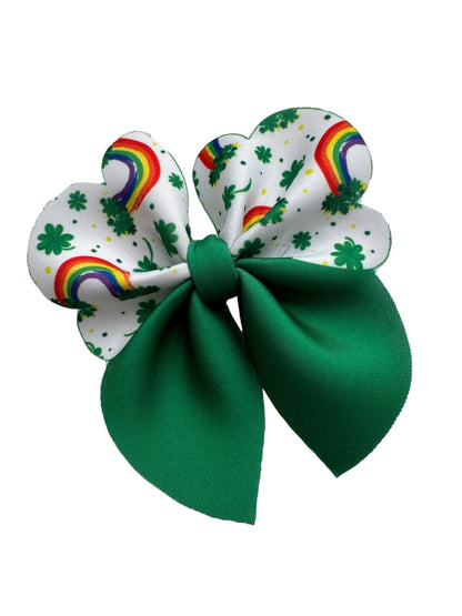 *Rainbow Shamrock Bubble Hair Bow