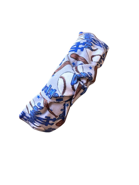 Dodger Baseball Tie Knot Headband for Girls Knotted Game Day Accessory