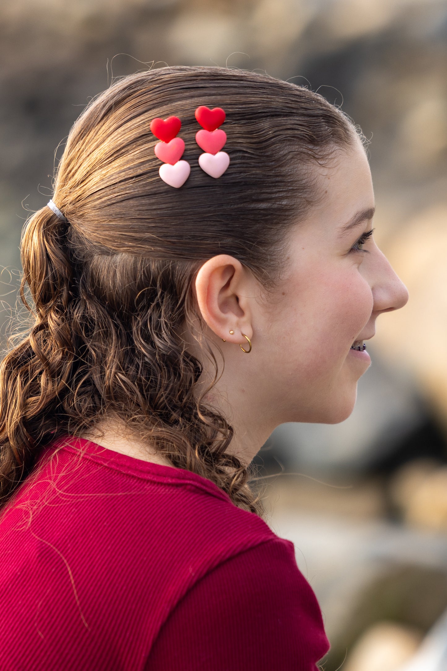Resin Heart Hair Clips - Valentine's Clips