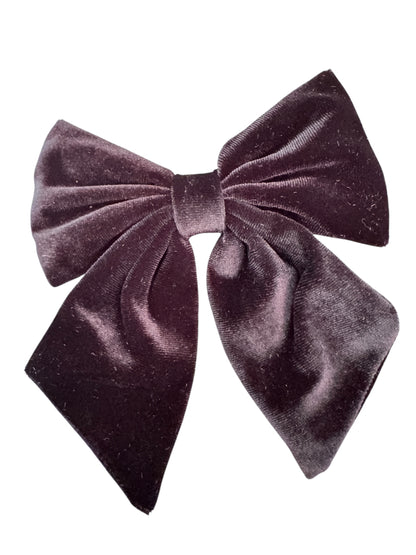 Velvet Holiday Hair Bows - Sailor Bows with Alligator Clip