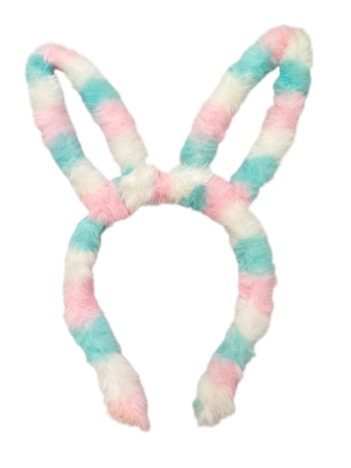 Easter Bunny Ear Headband - Fuzzy Striped Headband for Girls & Kids