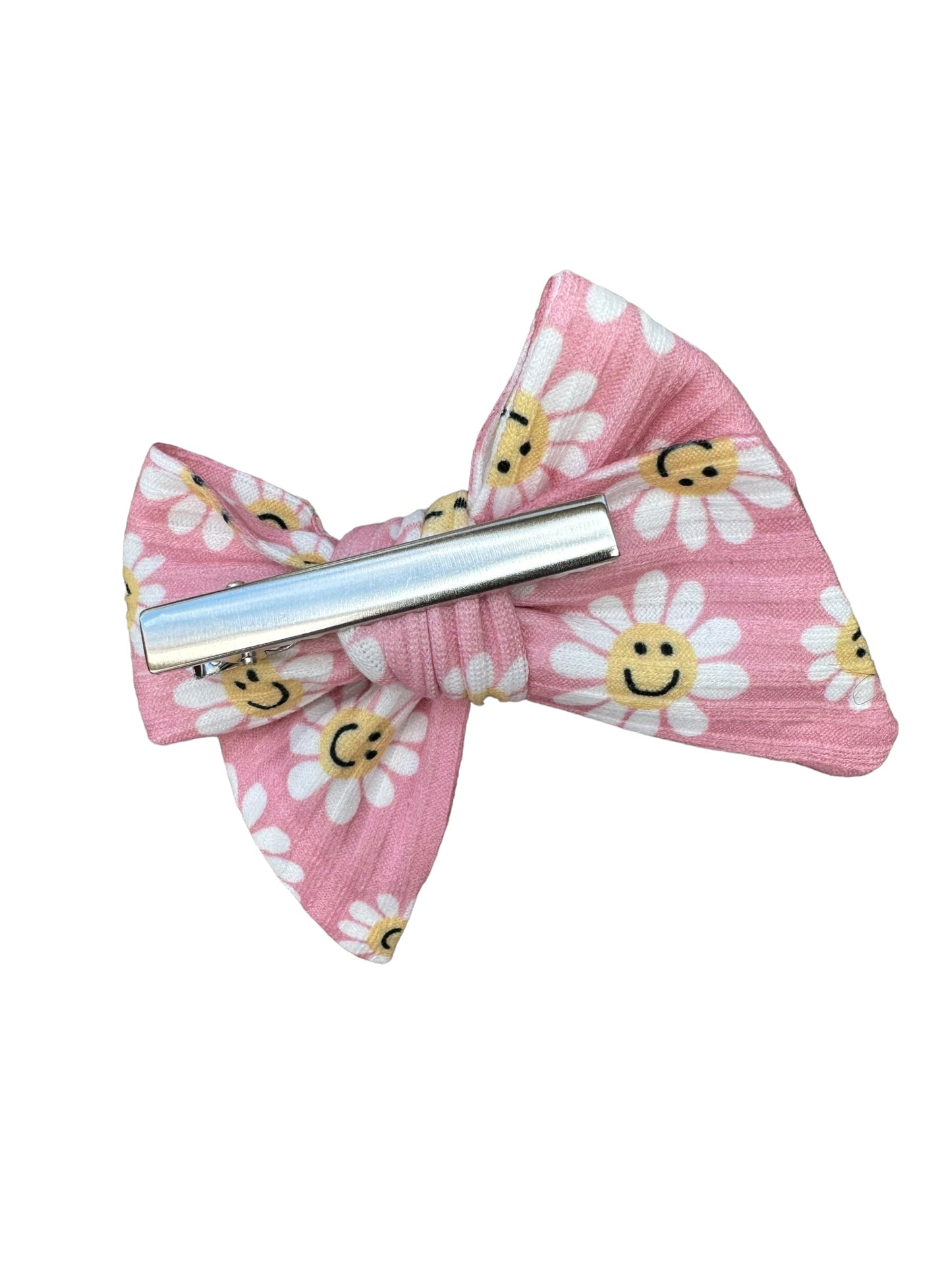 *Pink Smiling Daisy Hair Bows