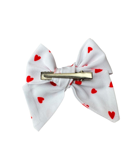 *Small Red Hearts Hair Bows