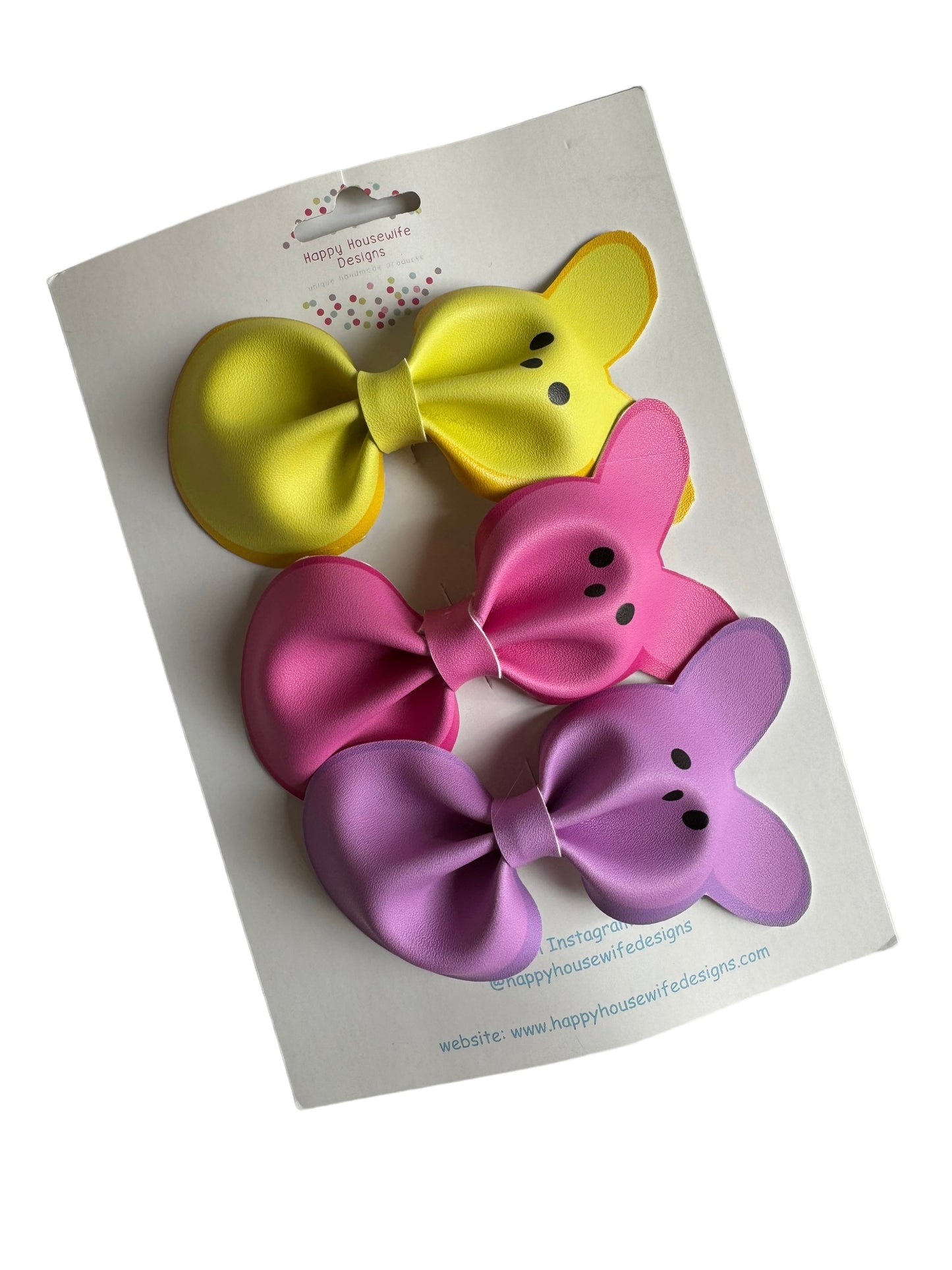 *Peeps Faux Leather Bow Collection