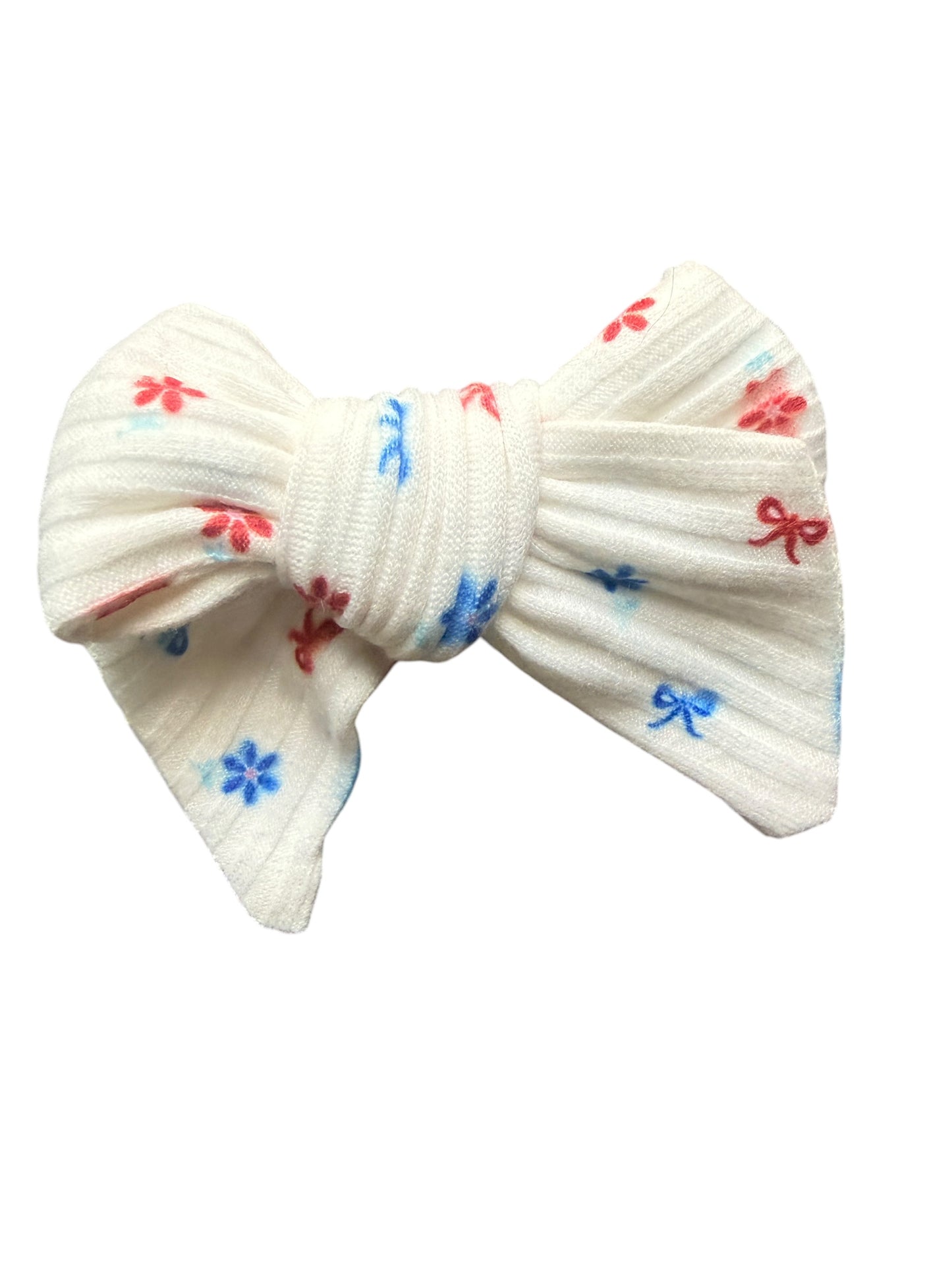 Patriotic Bows & Flowers Hair Bows for Girls & Babies | Alligator Clip or Nylon Headband | 4th of July