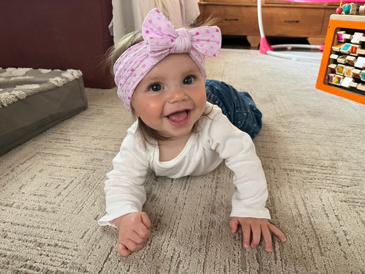 Stretchy Patterned Nylon Bow Headwraps – For Newborns and Infants
