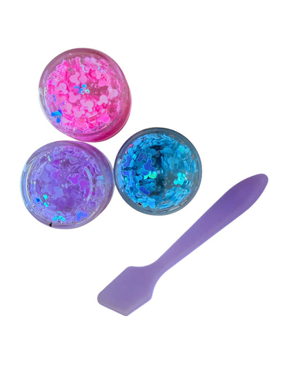Mini Glitter Hair & Body Gel for Kids – Mouse Sparkle in Pink, Purple or Blue| Festival & Party Glitter Set of 3