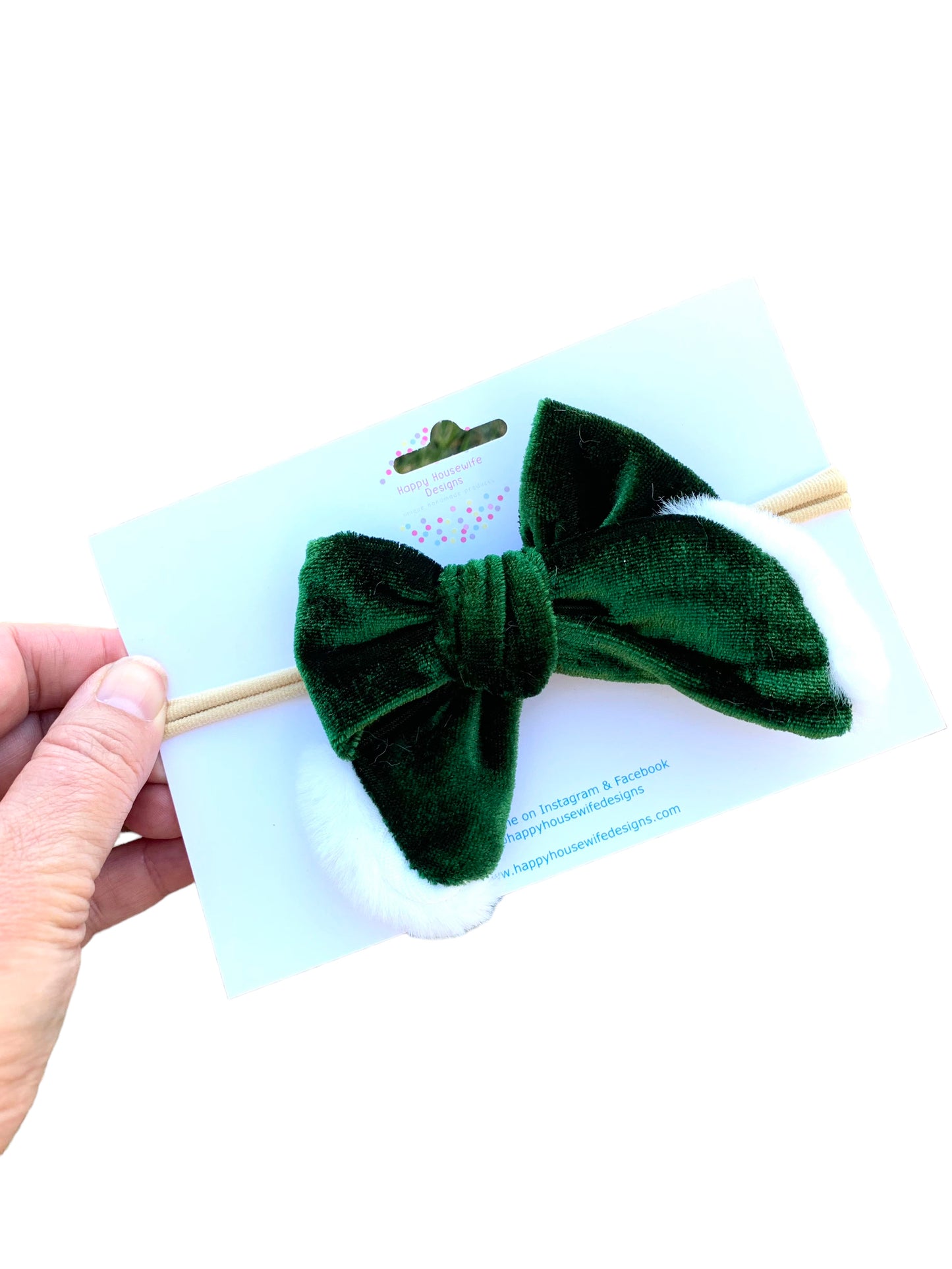 *Green Velvet Santa Hair Bows