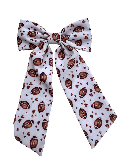 Football & Hearts Hair Bows & Headbands for Girls
