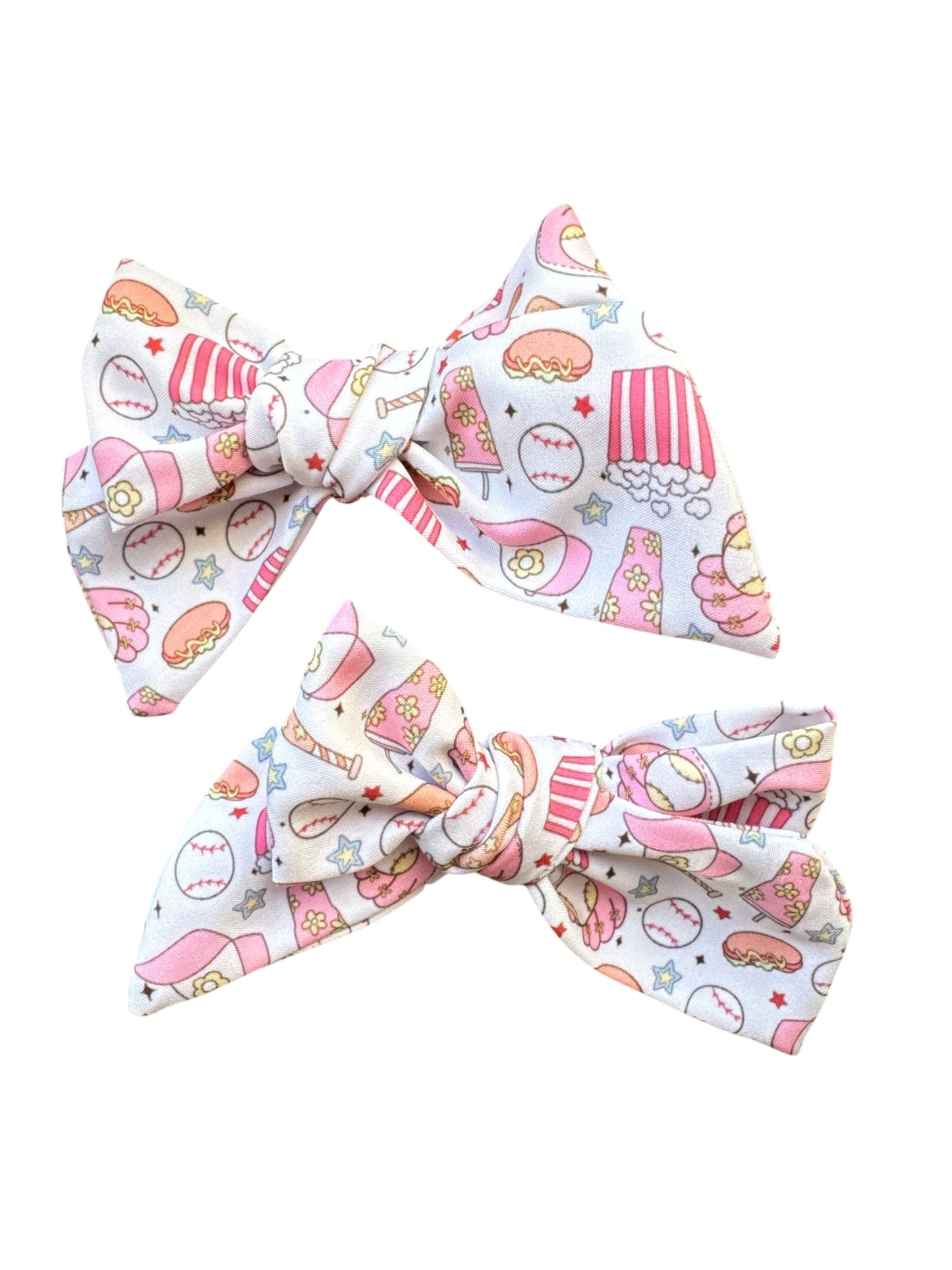 Baseball Hair Bows for Girls - Pink Sports Bow with Alligator Clip for Game Day