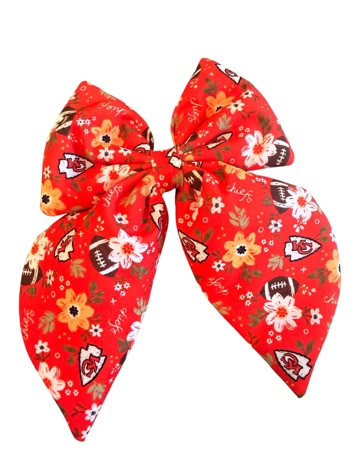 KC Chiefs Hair Bows – Floral Hair Bows