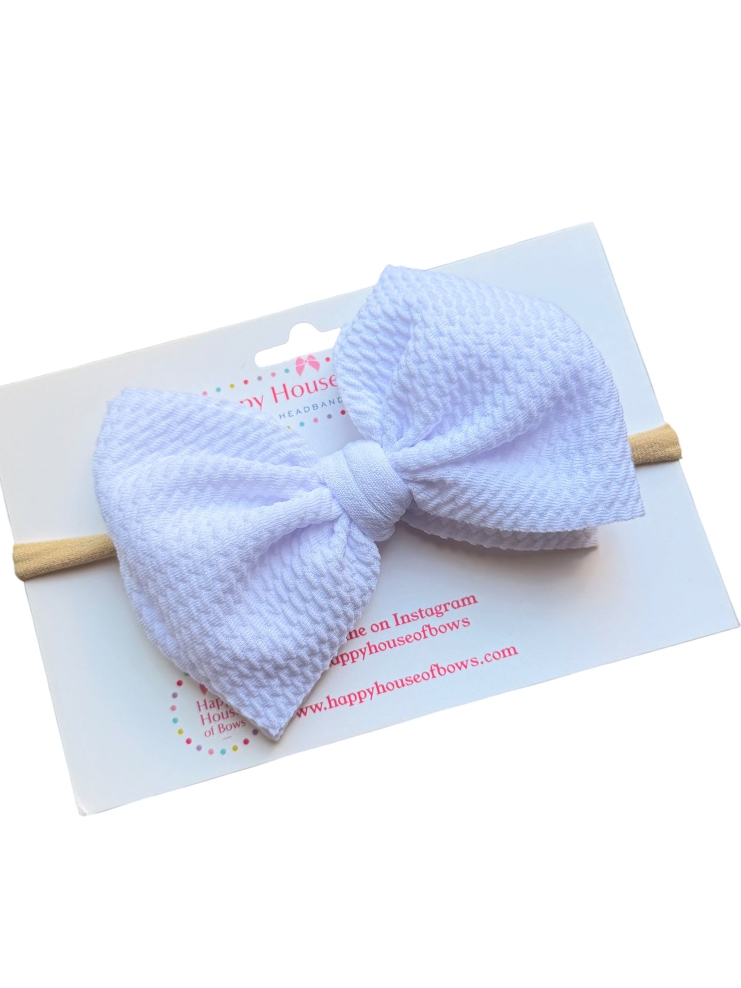 Patriotic Baby Headbands | Liverpool Fabric Bow on Soft Nylon Headband | 4th of July