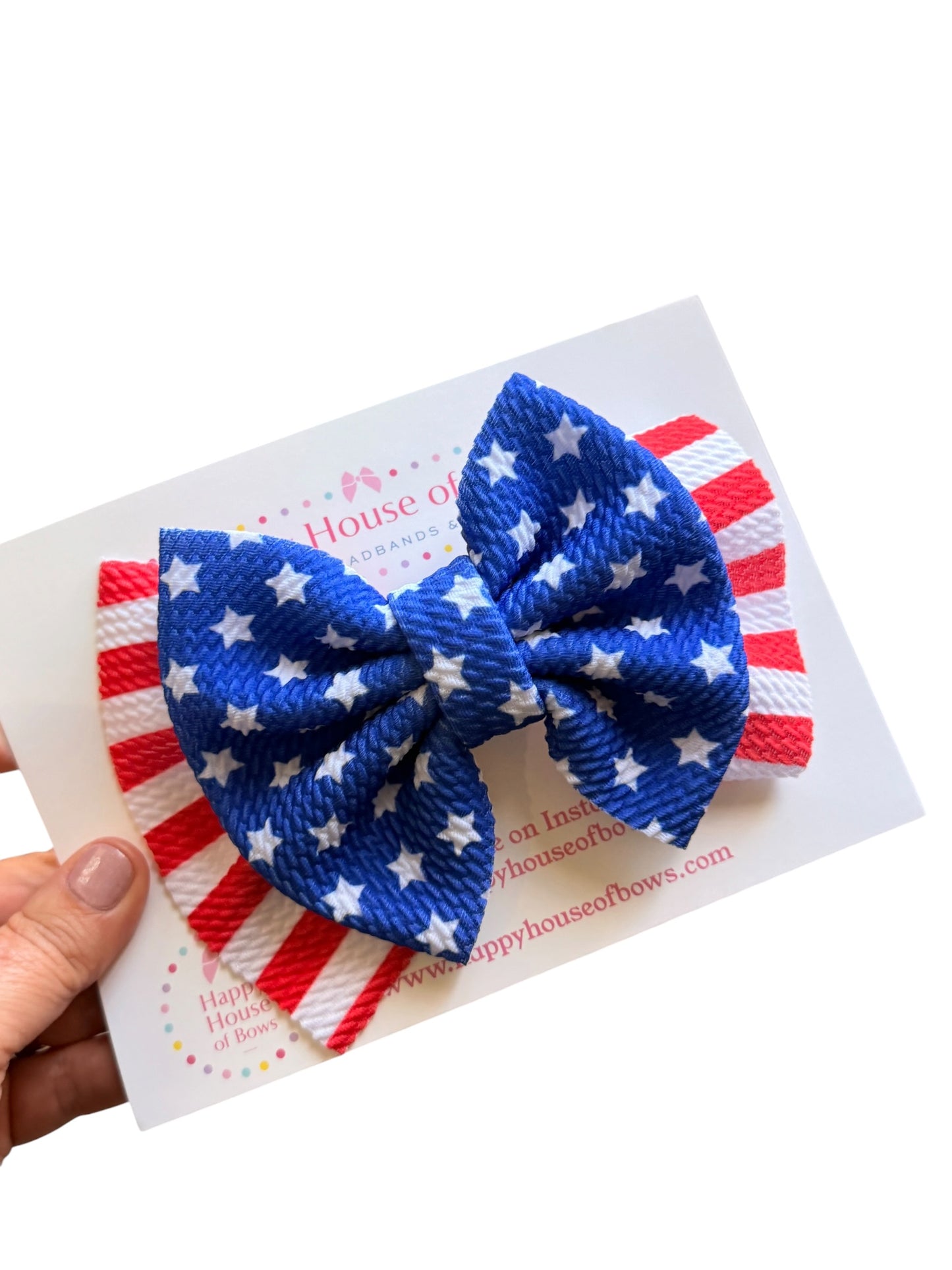 Patriotic Liverpool Hair Bow | Stars & Stripes| 4th of July
