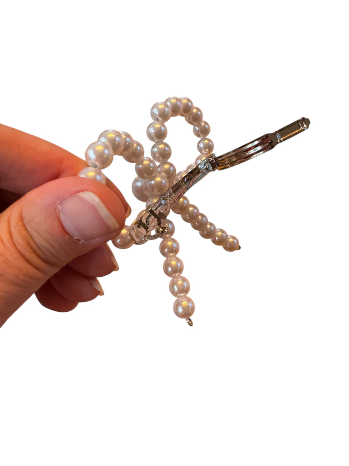 Pearl Bow Clip - Elegant Hair Accessory for Weddings & Everyday
