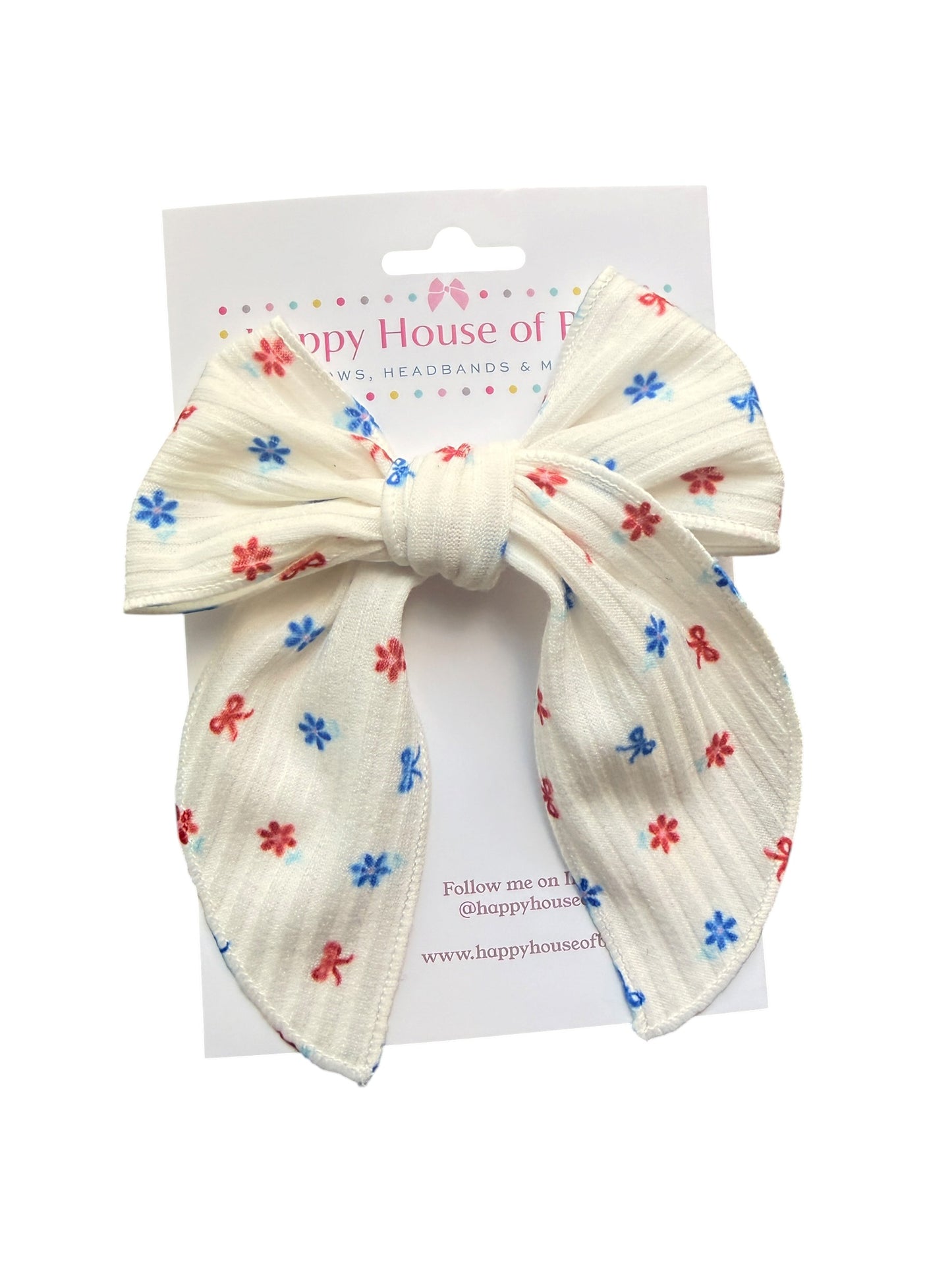 Patriotic Bows & Flowers Hair Bows for Girls & Babies | Alligator Clip or Nylon Headband | 4th of July