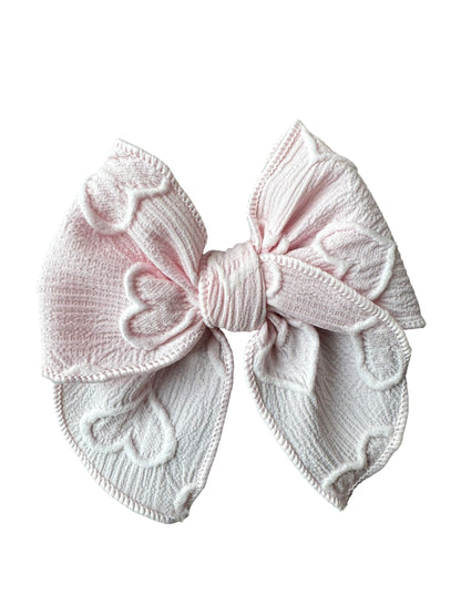 *Embossed Heart Hair Bows