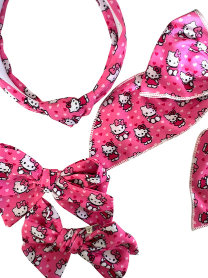 *Pink Kitty Hair Bows