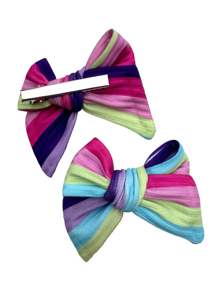 Bright Stripe Hair Bows