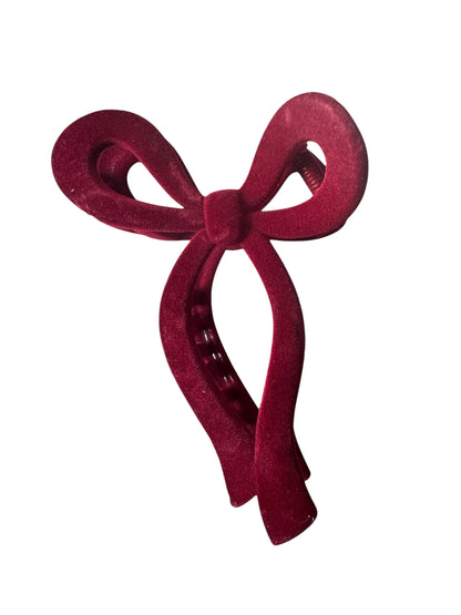 *Velvet Bow Shaped Claw Clips