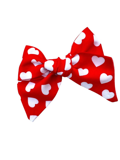 *Red and White Hearts Hair Bows