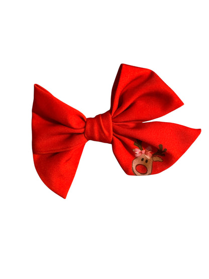 *Red Reindeer Hair Bow