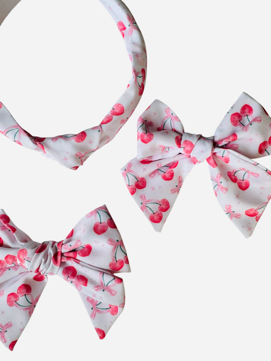 *Cherry Bow Hair Bows