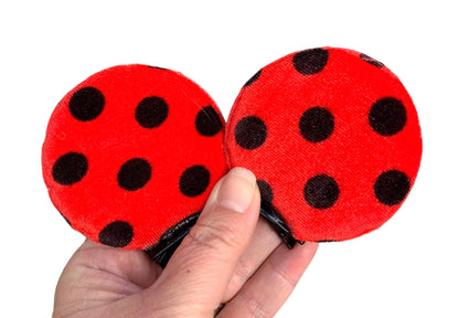 *Red Polka Dot Mouse Ear Clips