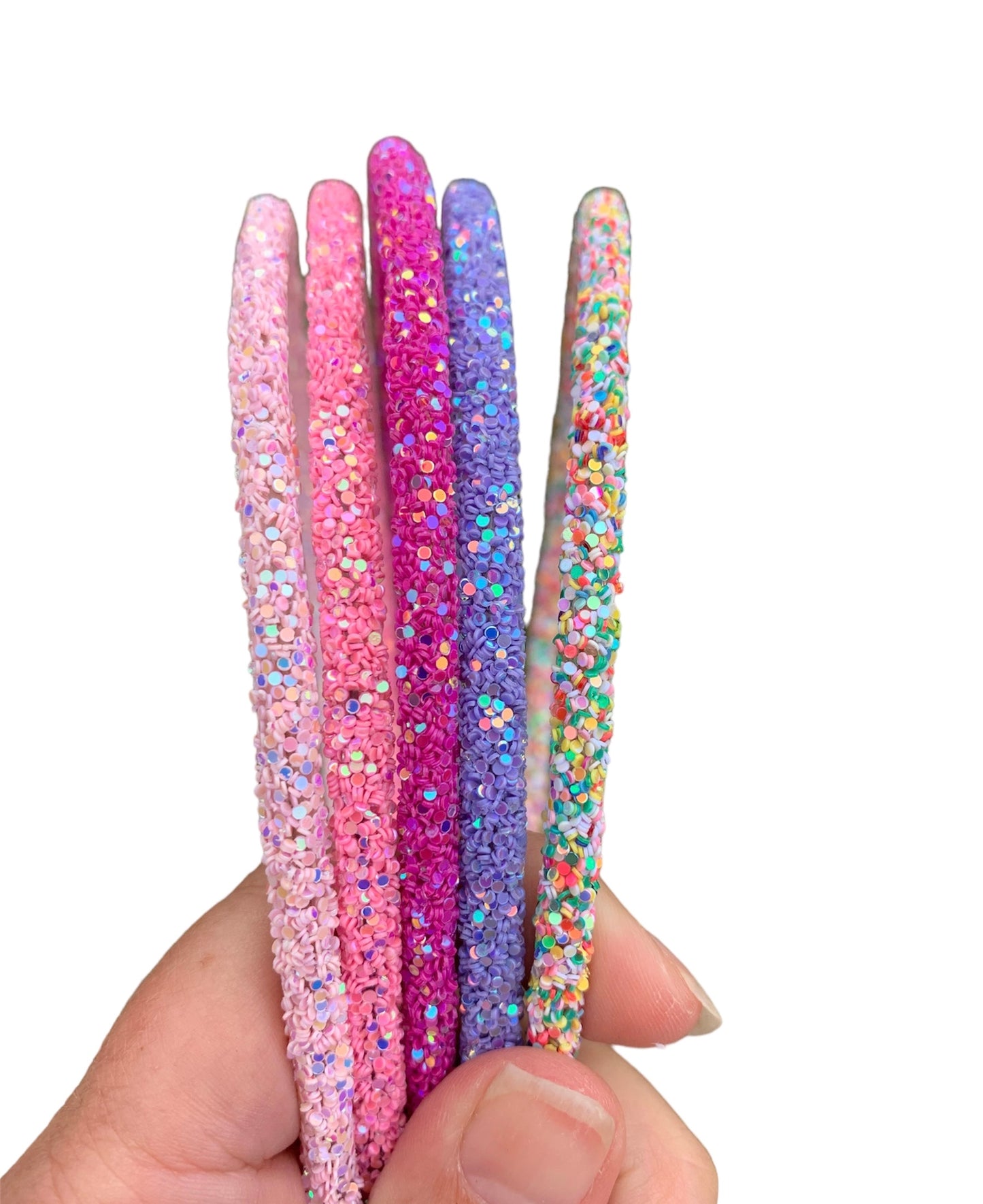 Solid Colored Glitter Headbands