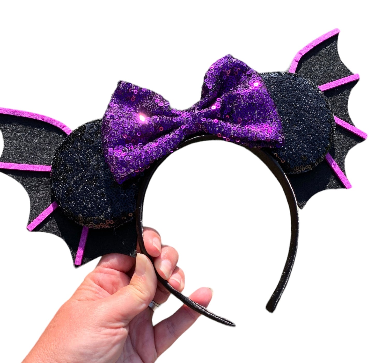 *Purple Bat Mouse Ear Headband