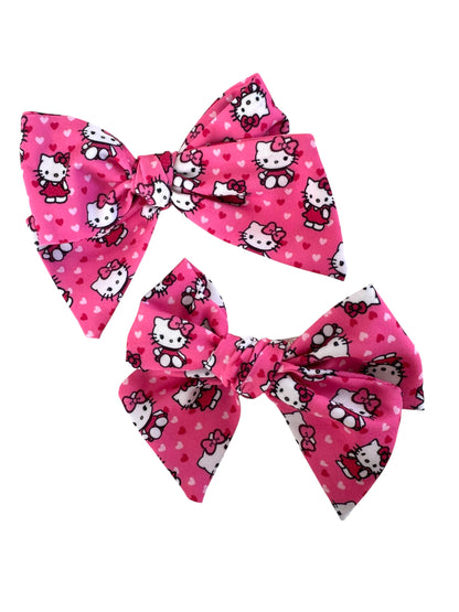 *Pink Kitty Hair Bows