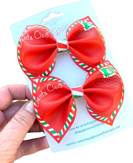 *Faux Leather Christmas Bow Collection