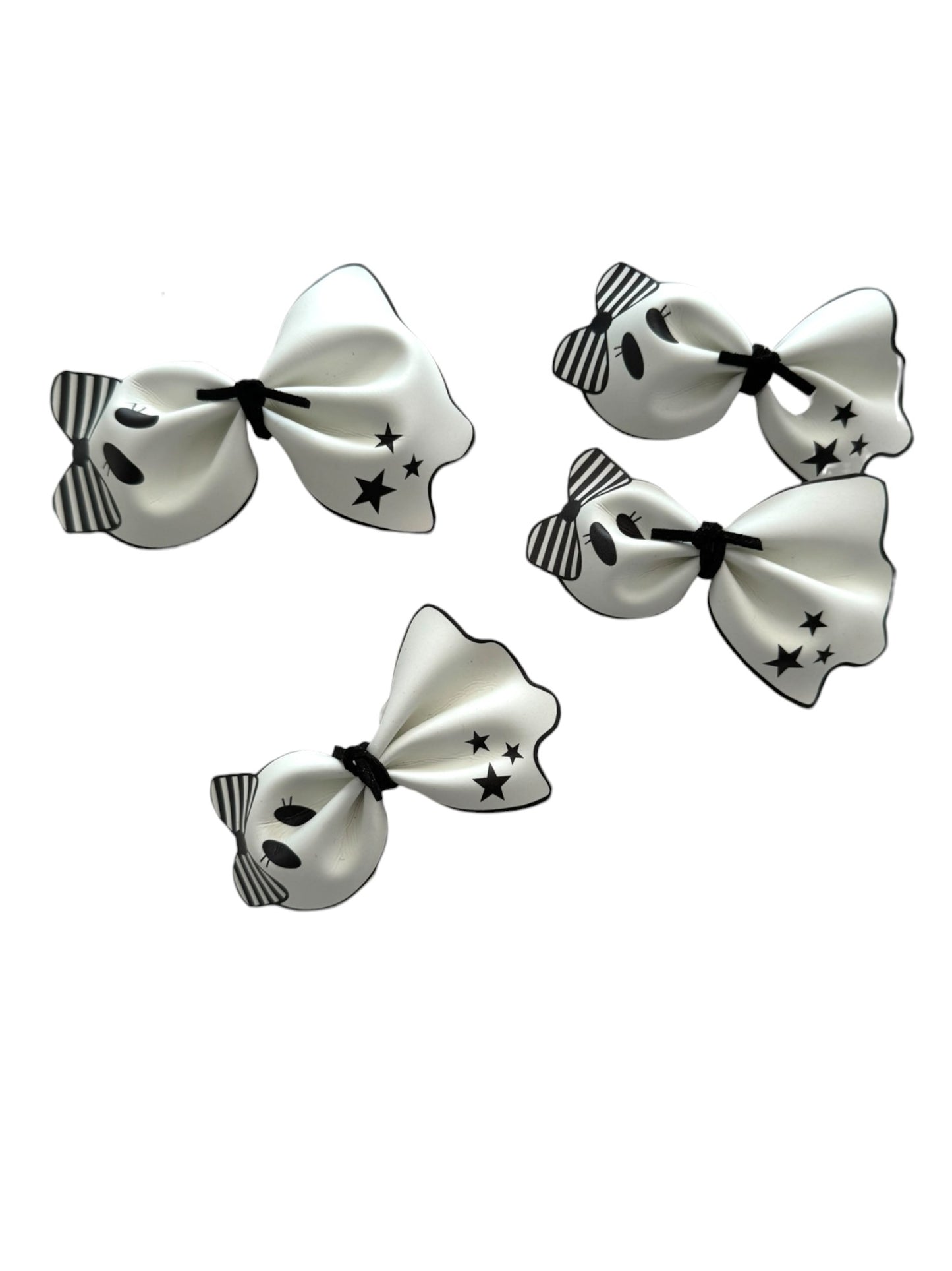 Cute Ghost Glow in the Dark Faux Leather Hair Bows for Girls
