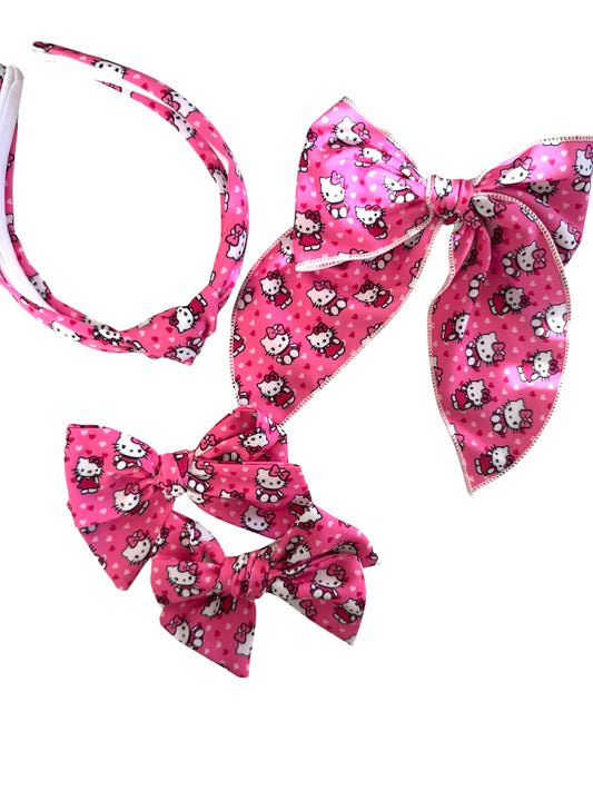 *Pink Kitty Hair Bows