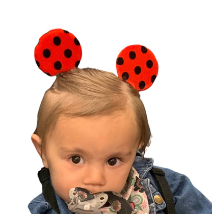 *Red Polka Dot Mouse Ear Clips