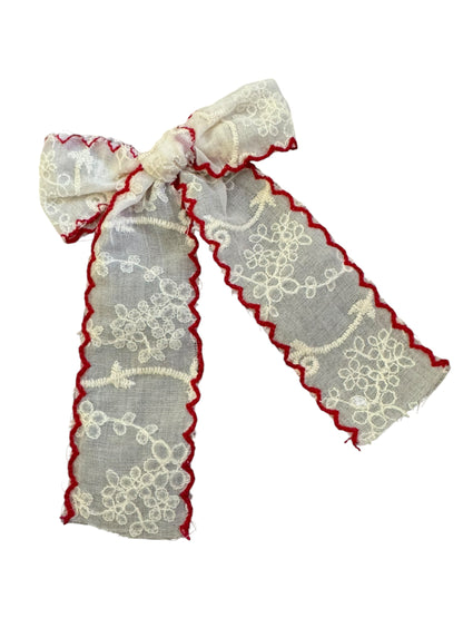 *Embroidered Lace Hair Bows