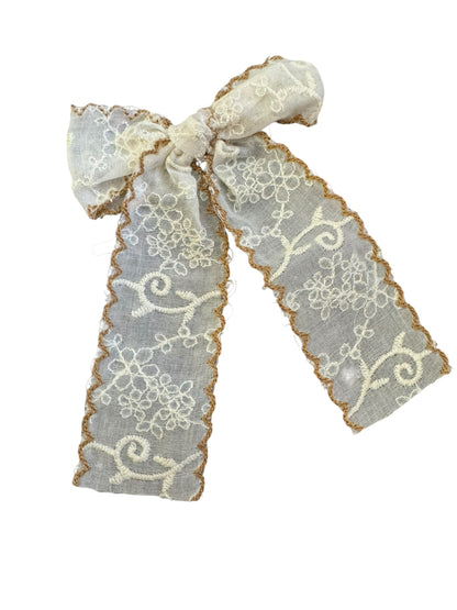 *Embroidered Lace Hair Bows