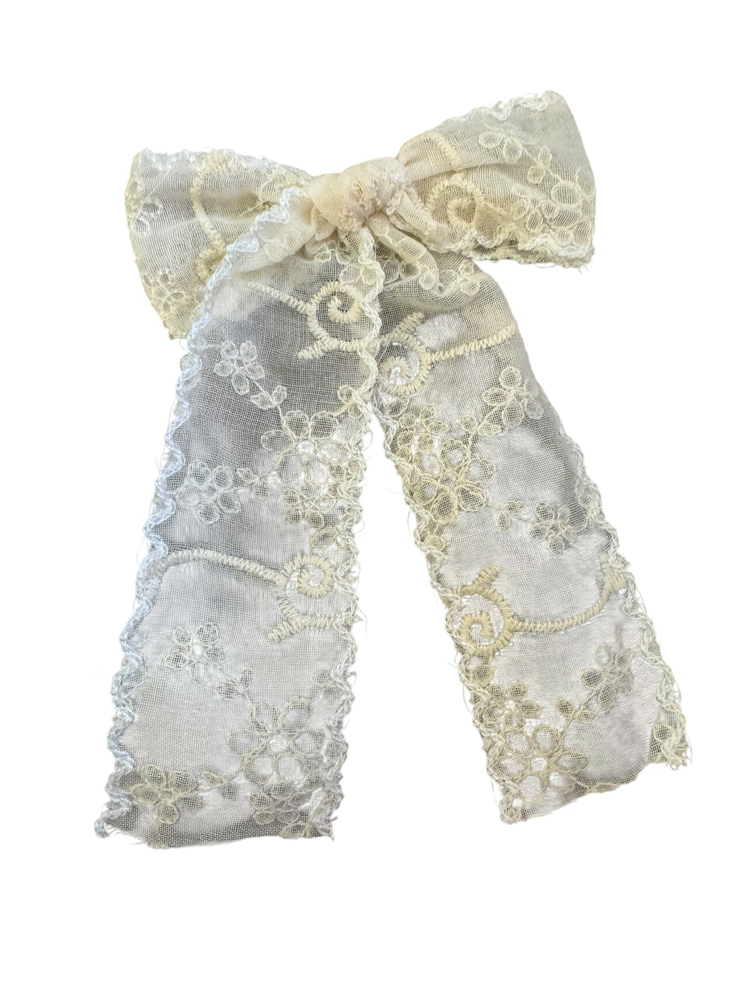 *Embroidered Lace Hair Bows