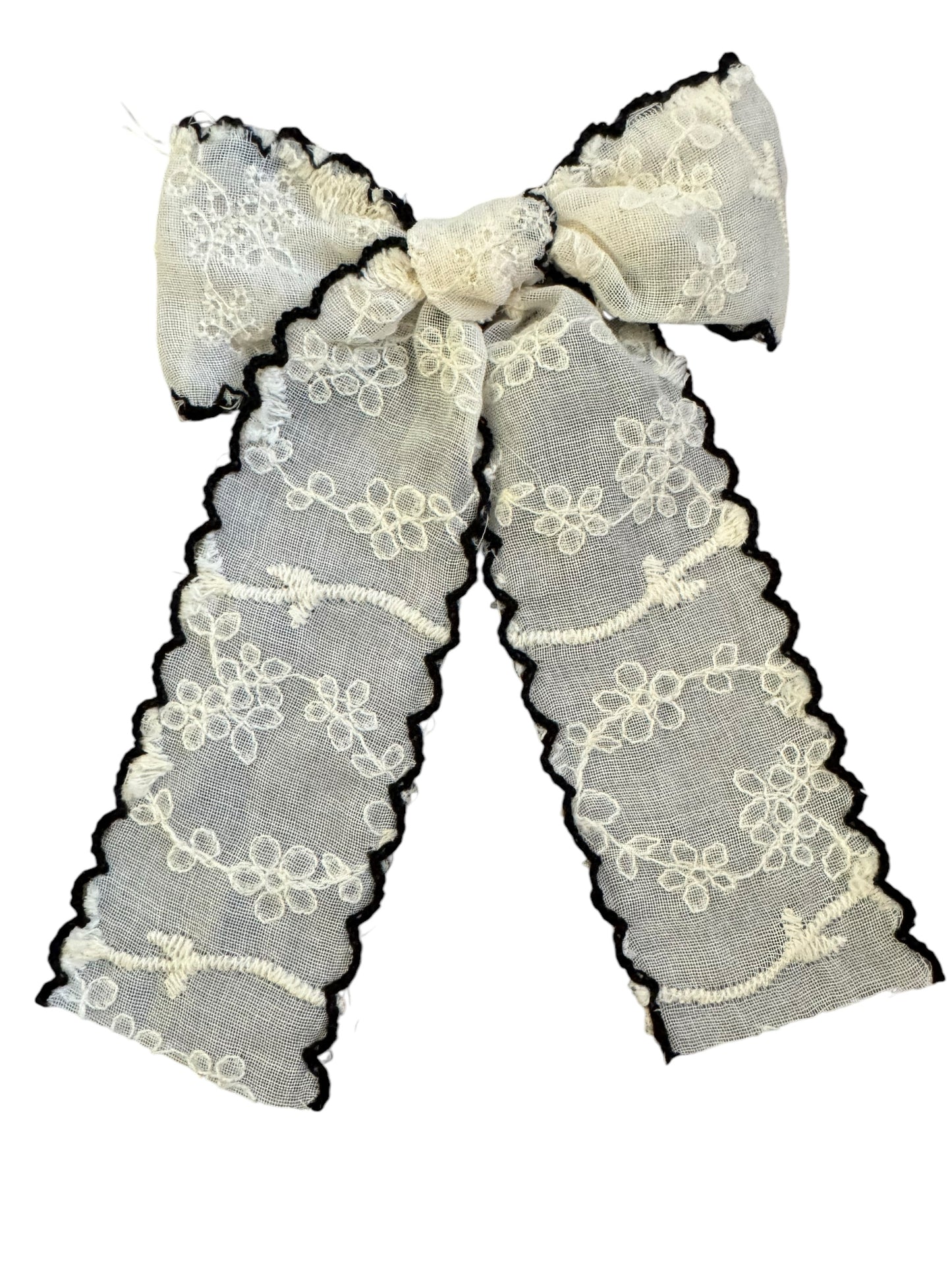 *Embroidered Lace Hair Bows