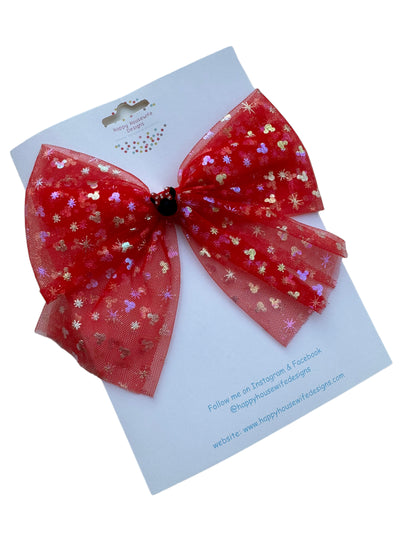 *Pink or Red Tulle Mouse Hair Bows