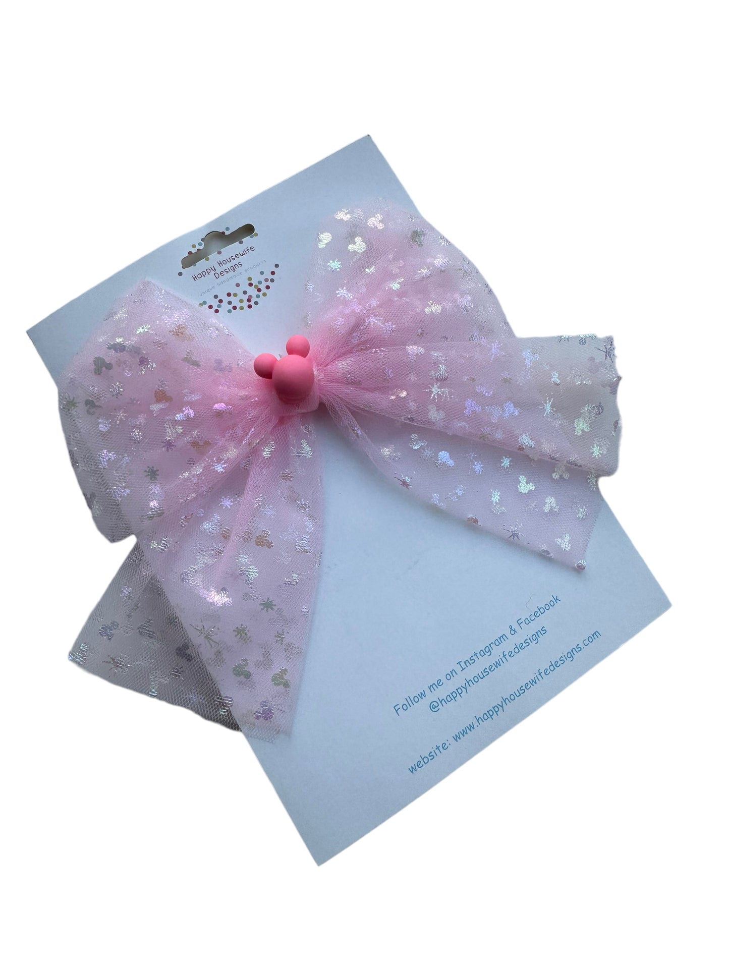 *Pink or Red Tulle Mouse Hair Bows